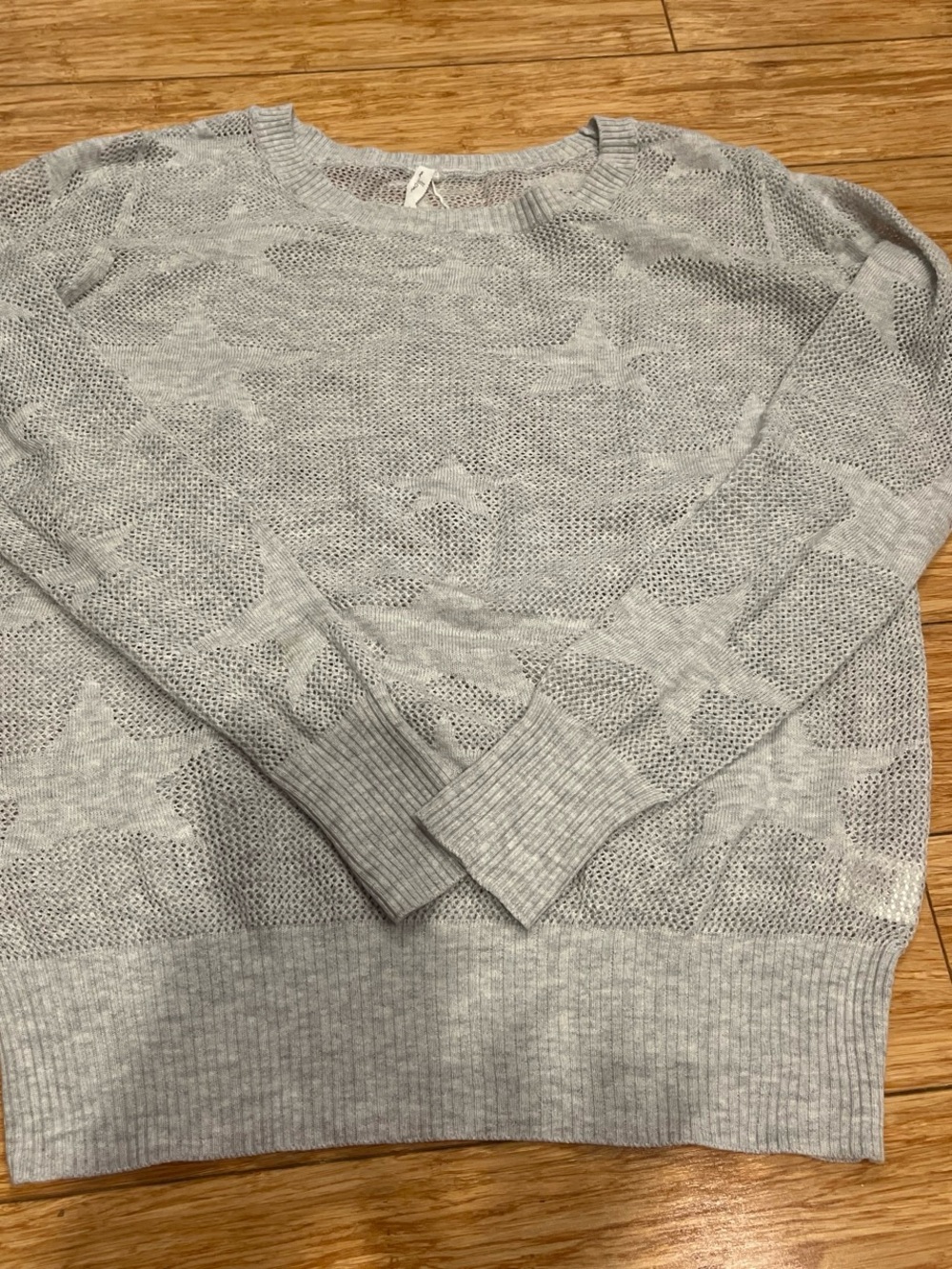 Willow Light Gray Star Pattern Crewneck Sweater